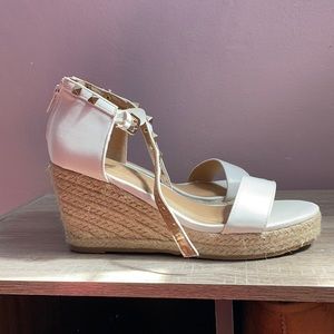 white wedges with studs